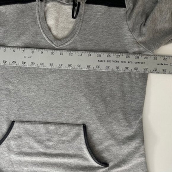 Tart Collections Gray Hooded Pullover Two-Tone Grey Long Hoodie LARGE - Picture 4 of 8